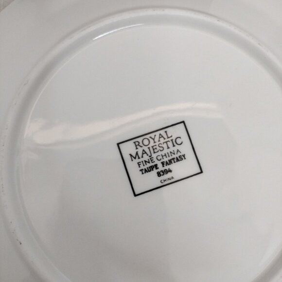 Majesty Collection Taupe Fantasy 8394 Set Of 6 Salad Plates 7 1/2" Diameter.New - Picture 4 of 11